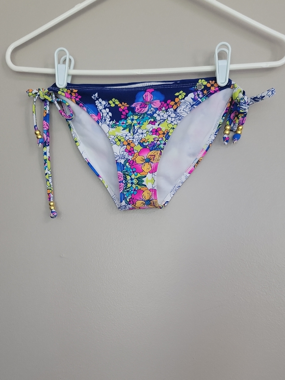 Kirra White Blue Pink Orange Yellow Bikini Swimsuit Bottoms Size S
